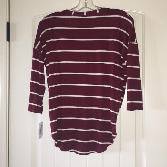 NWT maroon and white striped top - Picture 2 of 2